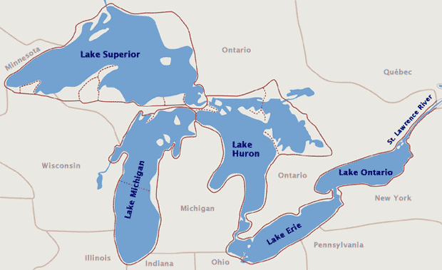 Great Lakes Circle Tour route